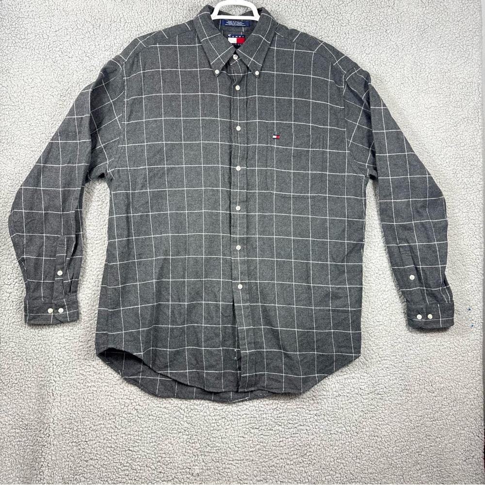 Tommy Hilfiger Dark Gray Plaid Button‎ Down Shirt